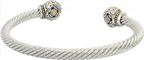 img 3 attached to Beijos Collection April Birthstone Bracelet: John Medeiros Silver And Gold Tone With Clear Cubic Zirconia Motif Ends, Made In America, 6 3/4 Inches