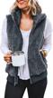 warm and cozy: lookbookstore women's sherpa fleece vest with convenient pockets logo