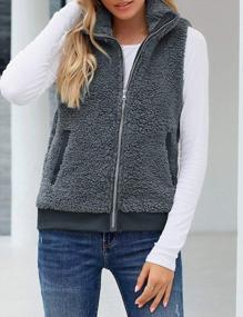 img 2 attached to Warm And Cozy: LookbookStore Women'S Sherpa Fleece Vest With Convenient Pockets