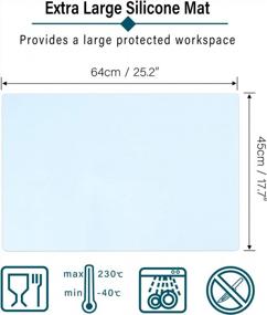 img 3 attached to Gartful Extra Large Silicone Craft Mats - Nonstick Counter Top Sheets For Resin Molds, Epoxy, Glitter Slime, Paint - 25.2 X 17.7 Inches - Light Blue