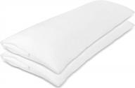 2 pack jumbo body pillow protectors 100% cotton, extra long zippered pillowcase - healthy & breathable 20x55 inches (white) logo