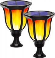 2 pack luye solar flame post lights - ip65 waterproof fits 4x4 5x5 6x6 posts for outdoor decorations логотип