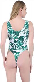 img 2 attached to Plus Size Women'S Thong One Piece Swimsuit High Cut Bodysuit Beach Bathing Suit AS0311
