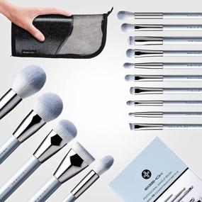 img 3 attached to Get Flawless Makeup With EIGSHOW'S 15Pcs Professional Brushes And Portable Babyblue Mirror!