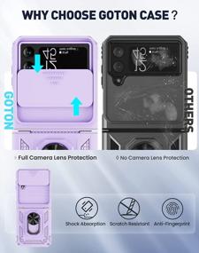 img 3 attached to Military Grade Protection Rugged Phone Case For Samsung Galaxy Z Flip 4 - Goton Purple