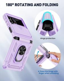 img 2 attached to Military Grade Protection Rugged Phone Case For Samsung Galaxy Z Flip 4 - Goton Purple