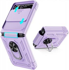 img 4 attached to Military Grade Protection Rugged Phone Case For Samsung Galaxy Z Flip 4 - Goton Purple