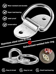 img 2 attached to 2 Pack Stainless Steel D Ring Tie Down Anchors With Bracket, Screws Bolt For Hammock Hanging, Boats, Trailers Trucks Securing - Floor/Wall/Ceiling Mount