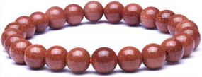 img 4 attached to Духовный стиль: эластичные браслеты CANDYFANCY'S 8 мм из натурального бисера для женщин и мужчин