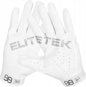 img 3 attached to EliteTek RG-14: Youth Football Gloves - No Wrist Strap, Superior Fit & Easy Slip-On Design for Kids