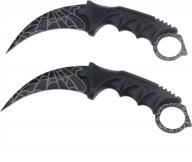 2-pack karambit knife set - stainless steel camping hunting/tactical knives for cs-go, hunting & camping. logo
