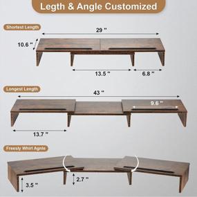 img 3 attached to Marbrasse Adjustable Dual Monitor Stand Riser For 2 Monitors, Computer Stand With Length And Angle Adjustment For Laptop, Tablet