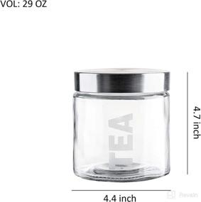 img 1 attached to 🏺 Airtight Glass Jars with Stainless Lids - Whole Housewares 3 Piece Canister Set for Coffee, Sugar, and Tea - 57/44/29 Oz Glass Storage Containers