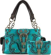 justin west western handbag turquoise women's handbags & wallets : totes logo