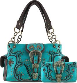 img 4 attached to Justin West Western Handbag Turquoise Women's Handbags & Wallets : Totes