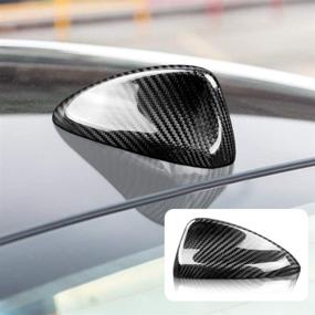 img 4 attached to 🚘 AIRSPEED Carbon Fiber Car Roof Shark Fin Antenna Cover for Alfa Romeo Giulia Stelvio - Enhance Radio Signal and Style!