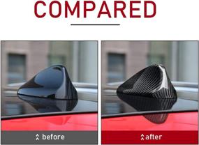 img 1 attached to 🚘 AIRSPEED Carbon Fiber Car Roof Shark Fin Antenna Cover for Alfa Romeo Giulia Stelvio - Enhance Radio Signal and Style!