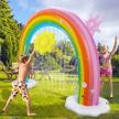 giant detachable flower and sun arch sprinkler with rainbow design - fun outdoor and indoor water toy for kids, perfect for backyard, lawn, park and summer fun logo
