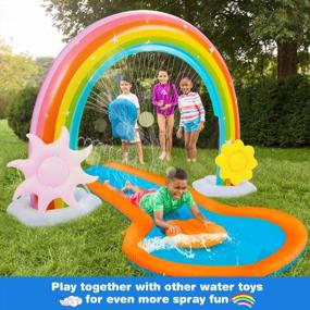 img 3 attached to Giant Detachable Flower And Sun Arch Sprinkler With Rainbow Design - Fun Outdoor And Indoor Water Toy For Kids, Perfect For Backyard, Lawn, Park And Summer Fun