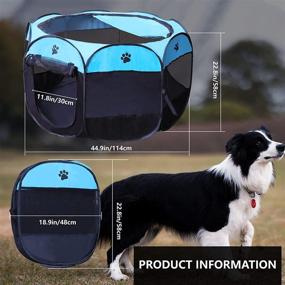 img 3 attached to WareHem Foldable Playpen Portable Exercise Dogs