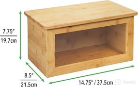 img 1 attached to 🍞 mDesign 100% Bamboo Bread Box Bin: Stylish Kitchen Storage with Clear Window & Large Capacity