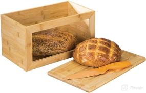 img 4 attached to 🍞 mDesign 100% Bamboo Bread Box Bin: Stylish Kitchen Storage with Clear Window & Large Capacity