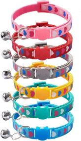 img 4 attached to 🐱 XPangle 6 Pcs Breakaway Cat Collar Set: Vibrant Nylon Kitty Collars with Bell, Mixed Colors for Kittens 7.5-12in