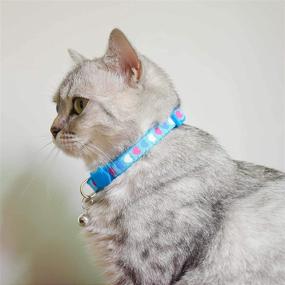 img 2 attached to 🐱 XPangle 6 Pcs Breakaway Cat Collar Set: Vibrant Nylon Kitty Collars with Bell, Mixed Colors for Kittens 7.5-12in