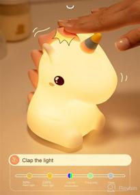 img 4 attached to Dimanito Cute Kids Night Light Night Lamp Night Lights For Kids Bedroom Toddler Baby Portable Силиконовая батарея Led Nightlight Nursery (Unicorn)