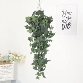 img 1 attached to 3.2FT Artificial Hanging Ivy Vine Plants For Wall Indoor Outdoor Decoration - Scindapsus Leaves Home Room Garden Decor