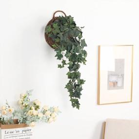 img 3 attached to 3.2FT Artificial Hanging Ivy Vine Plants For Wall Indoor Outdoor Decoration - Scindapsus Leaves Home Room Garden Decor