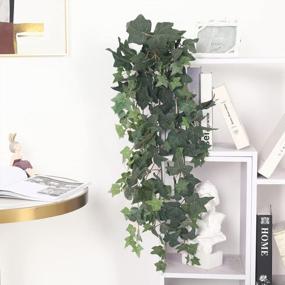 img 2 attached to 3.2FT Artificial Hanging Ivy Vine Plants For Wall Indoor Outdoor Decoration - Scindapsus Leaves Home Room Garden Decor