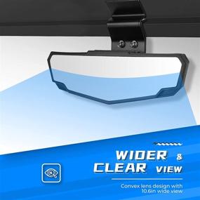 img 2 attached to 🚘 Enhanced Rear View Mirror for Polaris Ranger & Can Am Defender | 360° Adjustable Angle | Compatible 2015-2021 Ranger 570 900 1000 XP/Crew