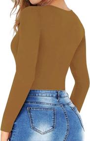 img 2 attached to MANGOPOP Womens Sleeve Bodysuit: Perfect Medium Women's Clothing at Bodysuits!