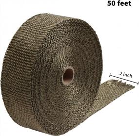 img 3 attached to 50' Titanium Exhaust Heat Wrap Roll For Motorcycle Fiberglass Heat Shield Tape With Stainless Ties By LEDAUT 2