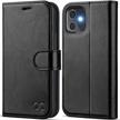 secure and stylish: ocase iphone 12 mini wallet case with rfid blocking and shockproof tpu inner shell in black logo
