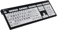 клавиатура nero для пк с крупным шрифтом, тонким дизайном и раскладкой на американском английском, черный на белом от logickeyboard логотип