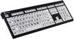 large font nero pc keypad with slim design and american english layout, black on white by logickeyboard logo
