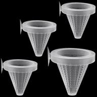 🐟 enhance fish feeding with weaverbird 4pcs aquarium nematode feeder: live blood worm cone cup basket with suckers логотип