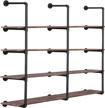 3 pack industrial wall mounted iron pipe shelf - rustic diy open bookshelf for kitchen bathroom | pynsseu farmshouse pipe shelves logo