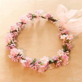 img 2 attached to UKYLIN Flower Headband Wedding StyleG Pink