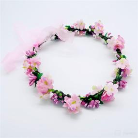 img 3 attached to UKYLIN Flower Headband Wedding StyleG Pink