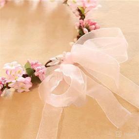 img 1 attached to UKYLIN Flower Headband Wedding StyleG Pink