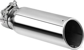 img 3 attached to 🚗 Kepect 3 Inlet Exhaust Tip: Universal Tailpipe Tip for Truck Car - 3" Inlet, 4" Outlet, 12" Long