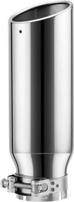 img 2 attached to 🚗 Kepect 3 Inlet Exhaust Tip: Universal Tailpipe Tip for Truck Car - 3" Inlet, 4" Outlet, 12" Long