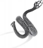 🐍 gold snake ring for men and women: gothic silver snake rings - adjustable vintage ring for men (eboy) logo