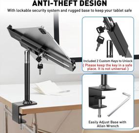 img 3 attached to Secure Your Tablet With AboveTEK Anti Theft Locking Stand - Fits 7-11 Inch IPad/Fire/Galaxy Tab!