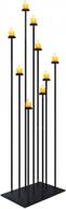 diy высокие напольные подсвечники для свадеб - 9 канделябров 42-дюймовый центральный элемент с набором чайных свечей большой железный каркас черного цвета от smtyle логотип