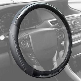 img 4 attached to BDK UltraSport Steering Wheel Cover - Perforated Microfiber Leather With Carbon Fiber Detail &Amp Interior Accessories