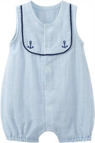 img 4 attached to Adorable Nautical Romper For Baby Boys And Girls, Perfect For Summer Beach Outings - Sizes 0-24 Months